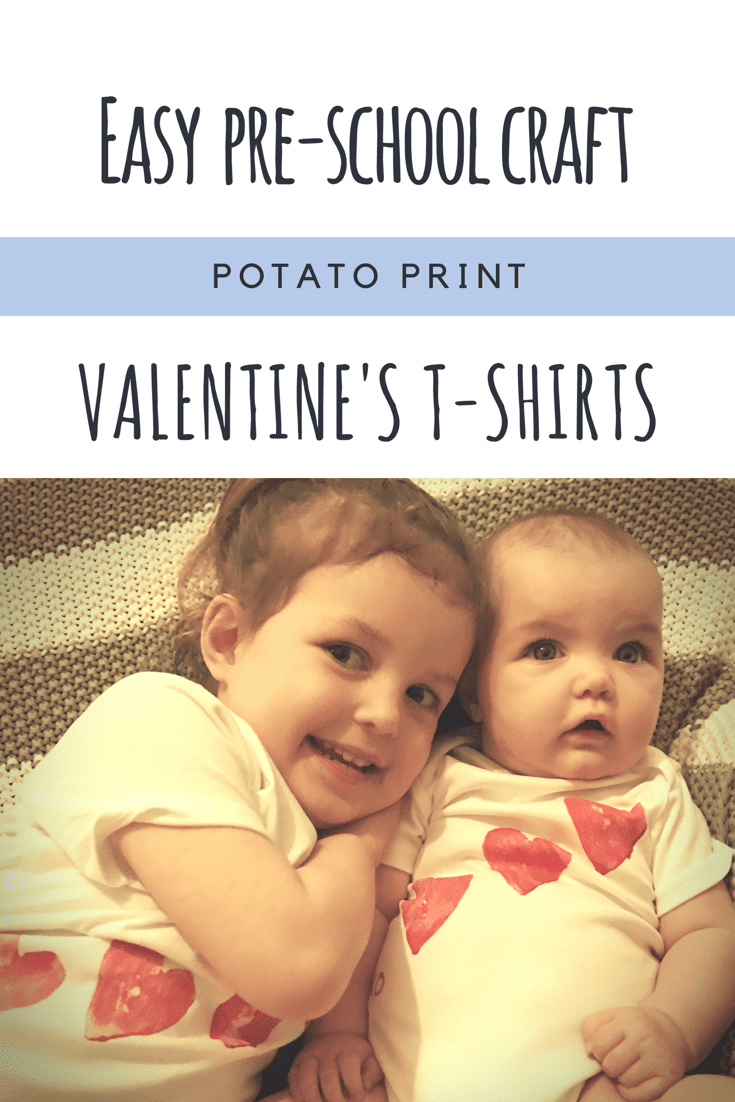 Valentine’s Craft – Potato Print Heart T-Shirts